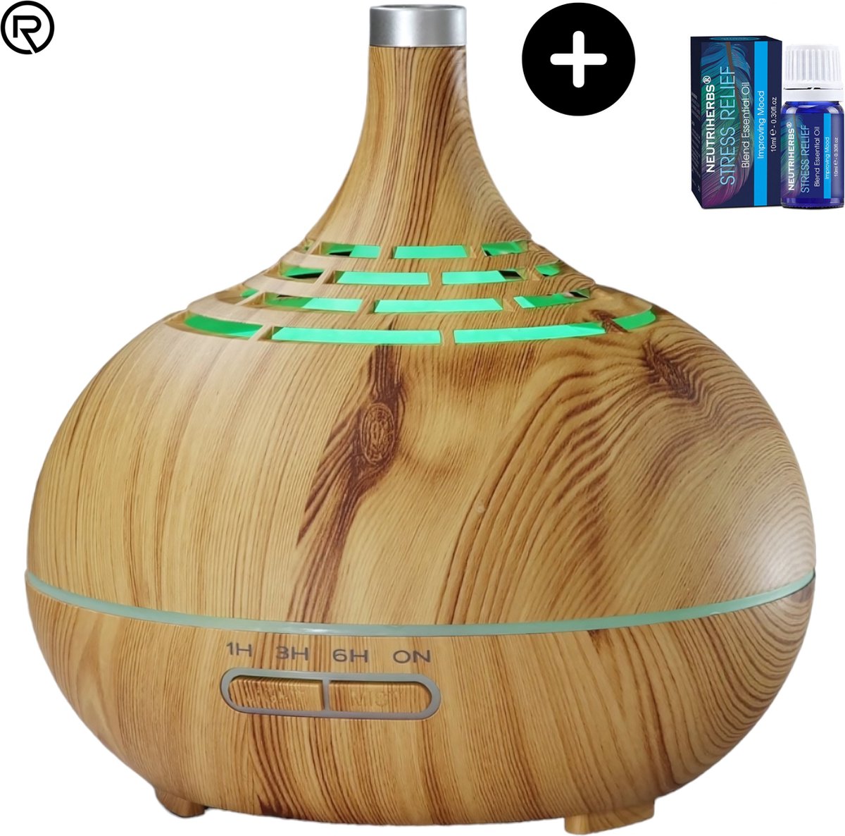Goedkoopste Aroma Diffuser 10ML Olie - Geurverspreider - Luchtbevochtiger - Aromatherapie - 400 ML - Lichtbruin