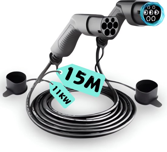 ROLINE Auto Oplaadkabel Type2, 3-fase, 480VAC  3P N E , 16 A 11 Kw Spiraalkabel Bruikbaar 1 8m 3017750