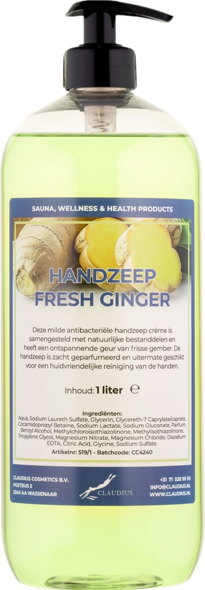 Goedkoopste Handzeep Fresh Ginger 1 liter - met gratis pomp