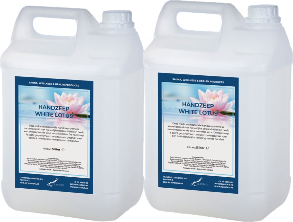 Goedkoopste Handzeep White Lotus 5 liter - set van 2 stuks - navulling - Voordeelverpakking