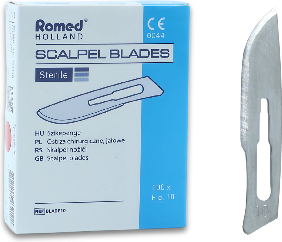 Goedkoopste Romed scalpelmesjes nr. 10 steriel Romed - RVS - Wegwerp Scalpel Blades - Nummer 10
