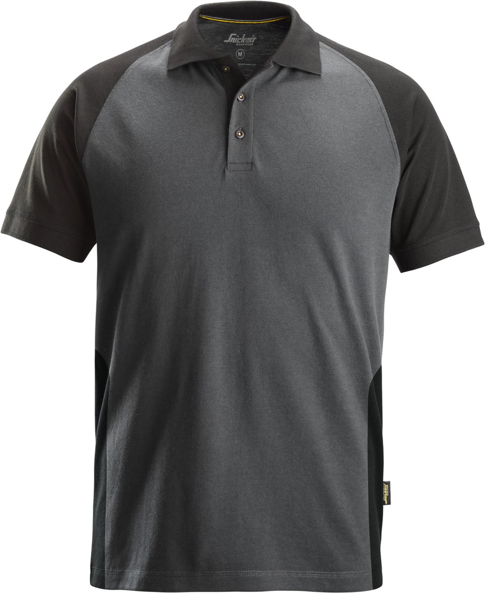Snickers 2750 Tweekleurig Polo Shirt - Staal Grijs/Zwart - L