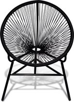 Ovalen Stoel Rotan Zwart - Ei vormige stoel - Kuipstoel