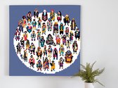 Pixel art dikke dames schilderij | Prachtige plumpers in pixel perfectie: dikke dame kunstwerk | Kunst - 80x80 centimeter op Forex | Foto op Forex