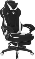 Instinct® gaming stoel - hoofdsteun - voetsteun - stof - wit