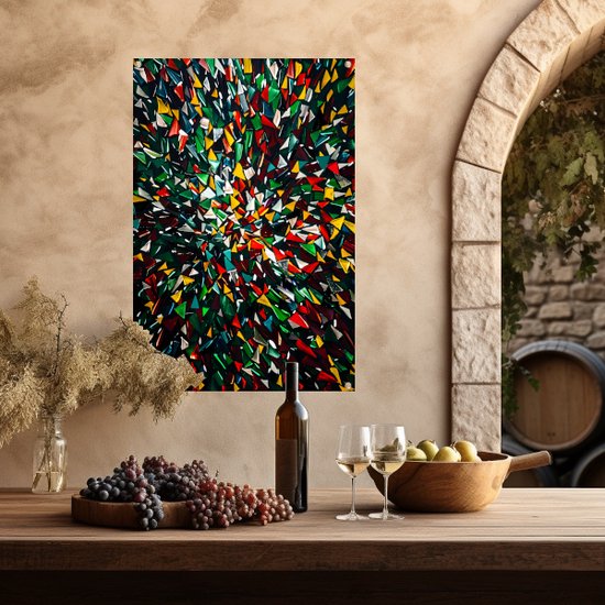 Vormen posters - Abstracte kunst tuinposter - Tuinposter Moderne kunst - Wanddecoratie buiten - Tuinaccessoires - Tuin decoratie tuinposter 60x90 cm