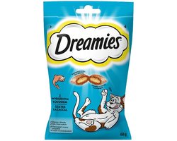 Catisfactions - Dreamies - Zalm - 60gram - Katten snack - Traktatie - Katten snoepjes - Krokant vanbuiten - Zacht vanbinnen