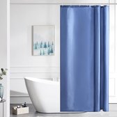 Douchegordijn, polyester, waterdicht, schimmelbestendig en wasbaar, voor badkamer, met verzwaarde onderkant, mistig, blauw, 100 x 200 cm