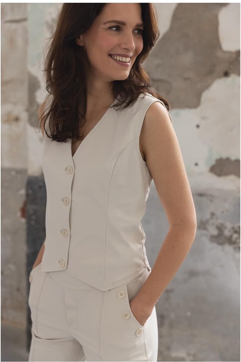 MI PIACE - Travel Gilet Uni White 2294 - Maat : M