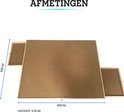 Afmetingen van het puzzelbord: 89cm breed, 68cm hoog, 3.3cm dik.