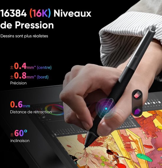 XPPen - Artist Pro 16 (Gen 2) - Tablette graphique avec écran 16 pouces 2K QHD - X3 Pro 16K Levels Chip Pen - Première mondiale