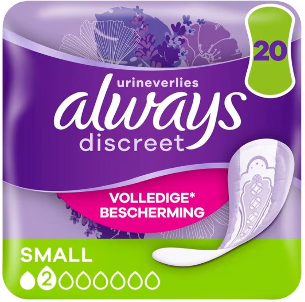 Always Discreet Voordeelverpakking van 2 x Incontinentie Inlegkruisjes 20 stuks Small Complete Protection