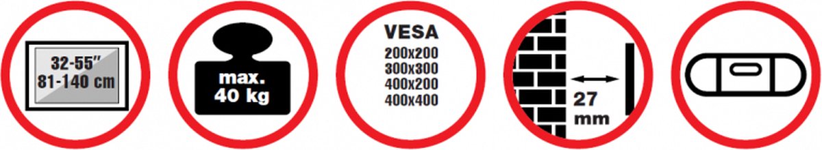 Reflecta PLANO Slim TV-beugel 81,3 cm (32) - 139,7 cm (55) Vast