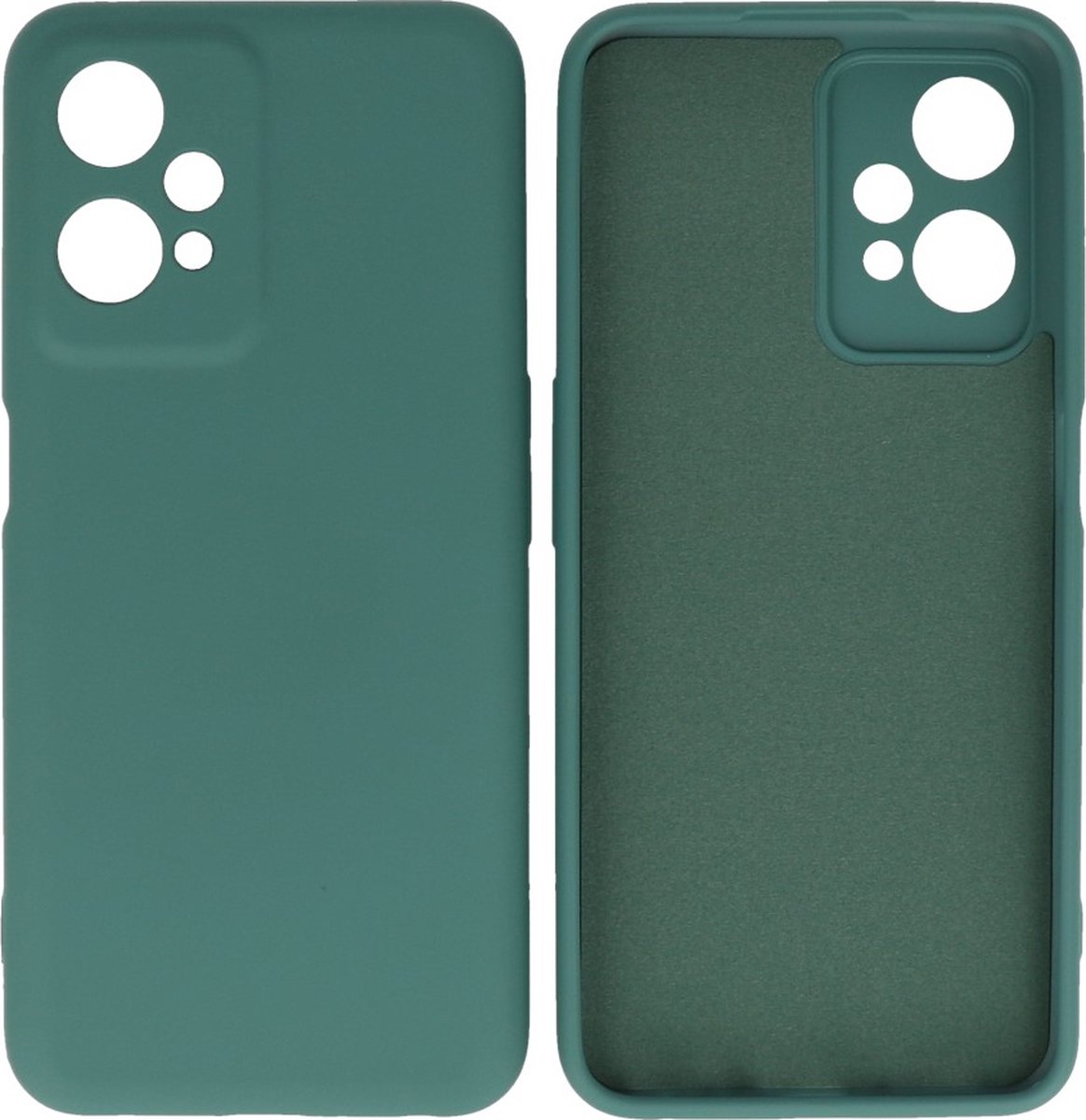 Hoesje Geschikt voor OnePlus Nord CE 2 Lite - Fashion Telefoonhoesje Backcover - Siliconen Hoesje - Donker Groen