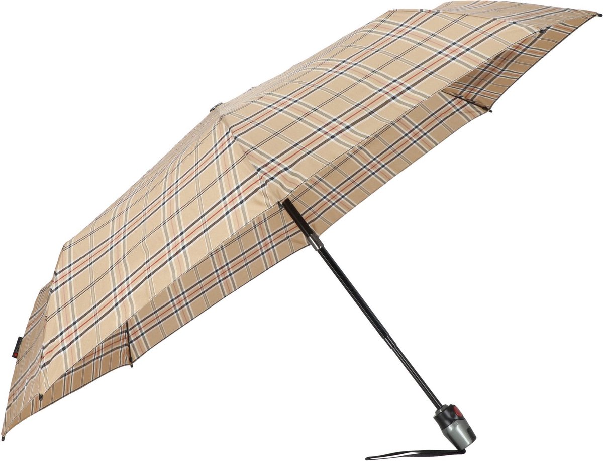 Opvouwbare Paraplu Geruit Beige - T200 - Dsn 97 cm - Opgevouwen 28 cm - Knirps