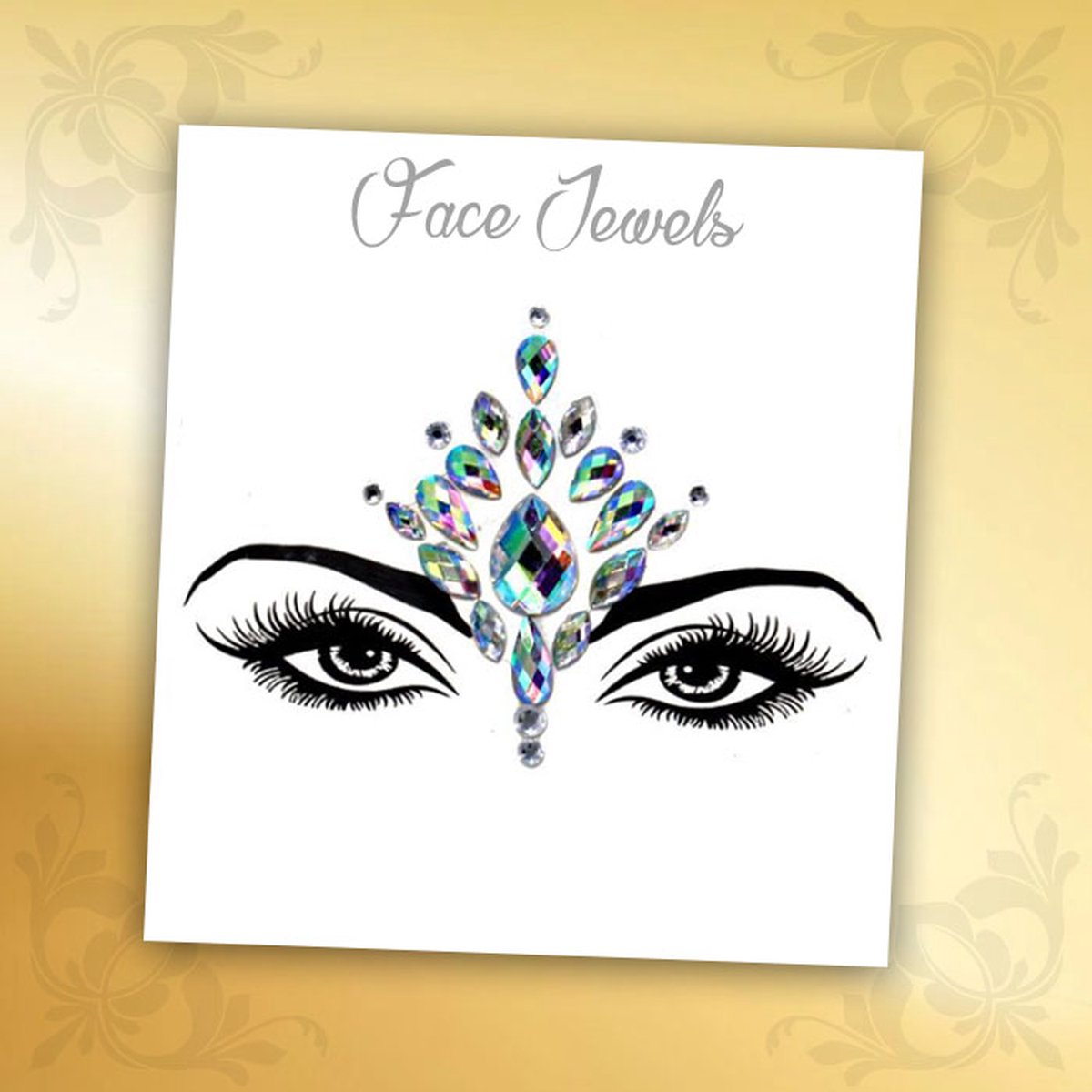 Glitter Face Jewels Diamant - Festival Zilver Glitters - Steentjes Strass met Plaklaag - Plak Diamantjes voor Lichaam en Gezicht - Rhinestone Diamonds Gems Euphoria - Versiering Make-up