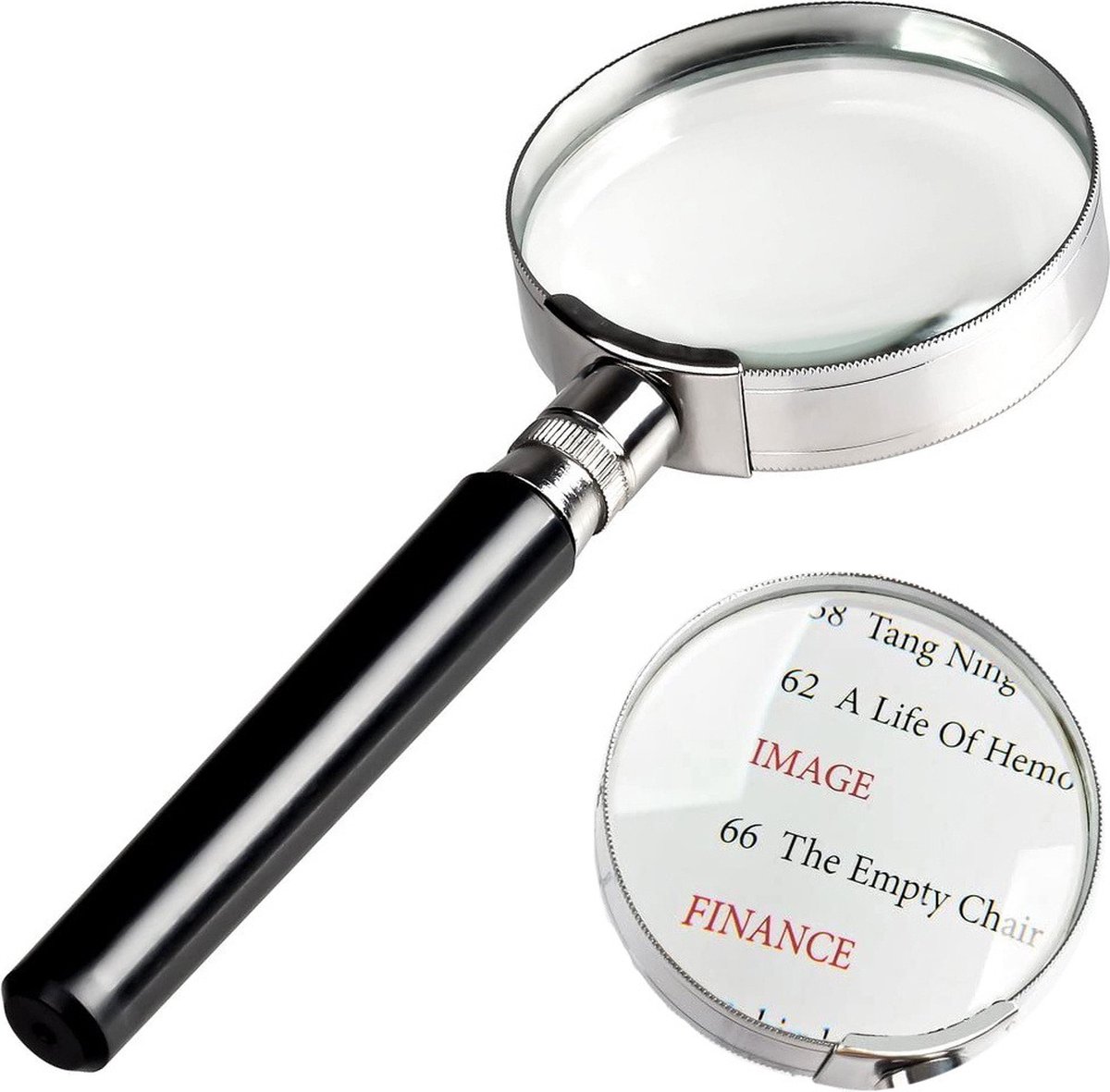 Vergrootglas - loep - Magnifier - glas - metaal - 100 mm