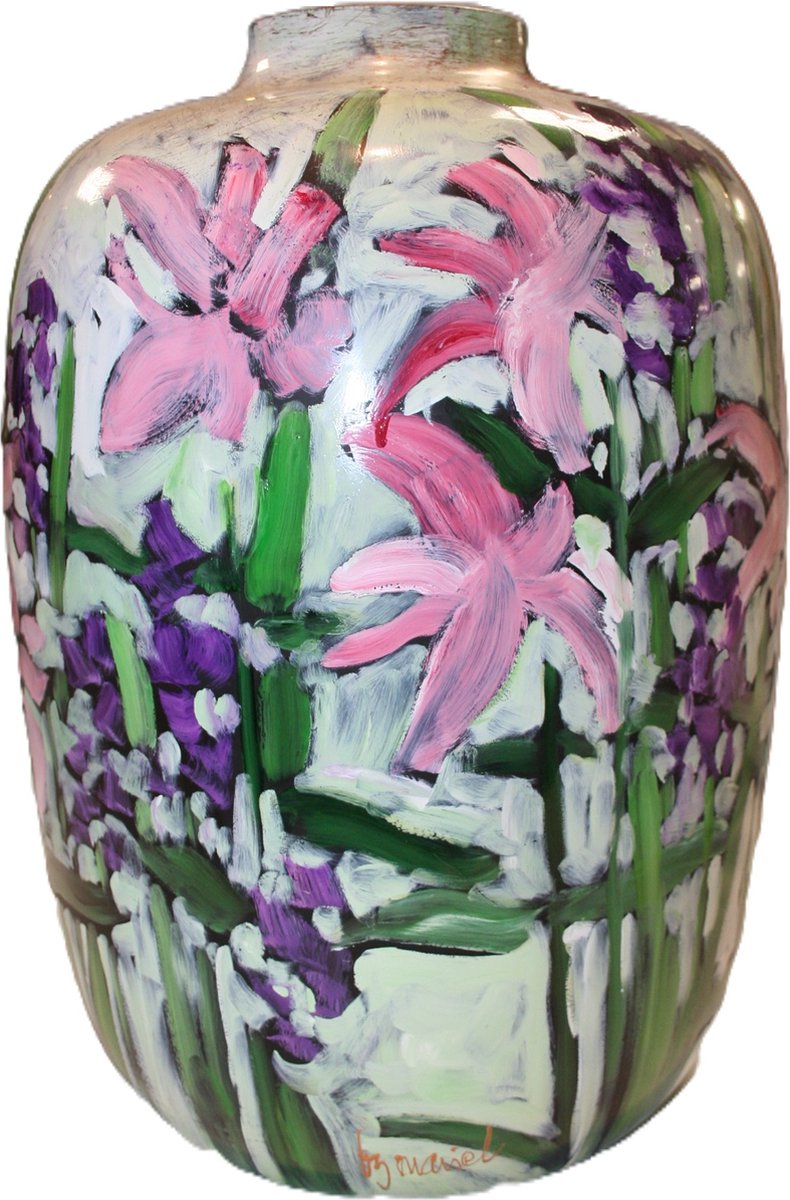 By Mariel Vaas - glas - multicolour - D30 x H50 cm - Opening 10 cm Wit