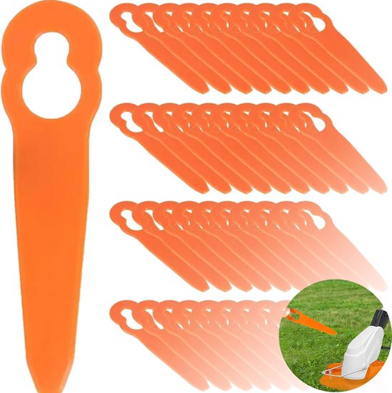 100 Stuks - Plastic Reservemessen - Kunststof Messen - Maaiaccessoires - Gazontrimmer - Geschikt voor STIHL Polycut - LOUZIR