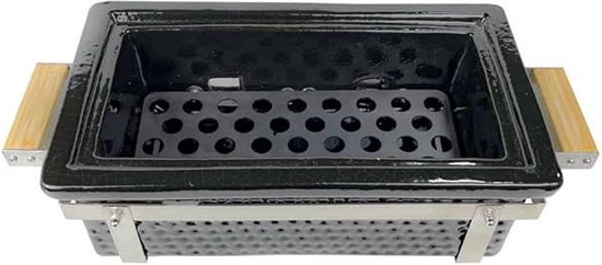 Buitenkado Hibachi Tafelgrill - compacte buitenbarbecue - rechthoekig - Keramische Japanese tafelgrill - houtskool - 2 t/m 6 personen van Buitenkado — afbeelding 2