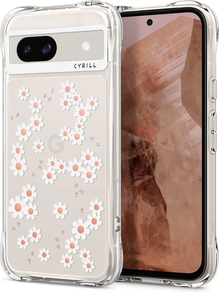 Spigen Cyrill Cecile Hoesje Geschikt voor Google Pixel 8a - Back Cover White Daisy