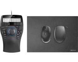 Kit 3Dconnexion SpaceMouse Enterprise 2 souris bureautique ambidextre RF sans fil + USB Type-A 6DoF