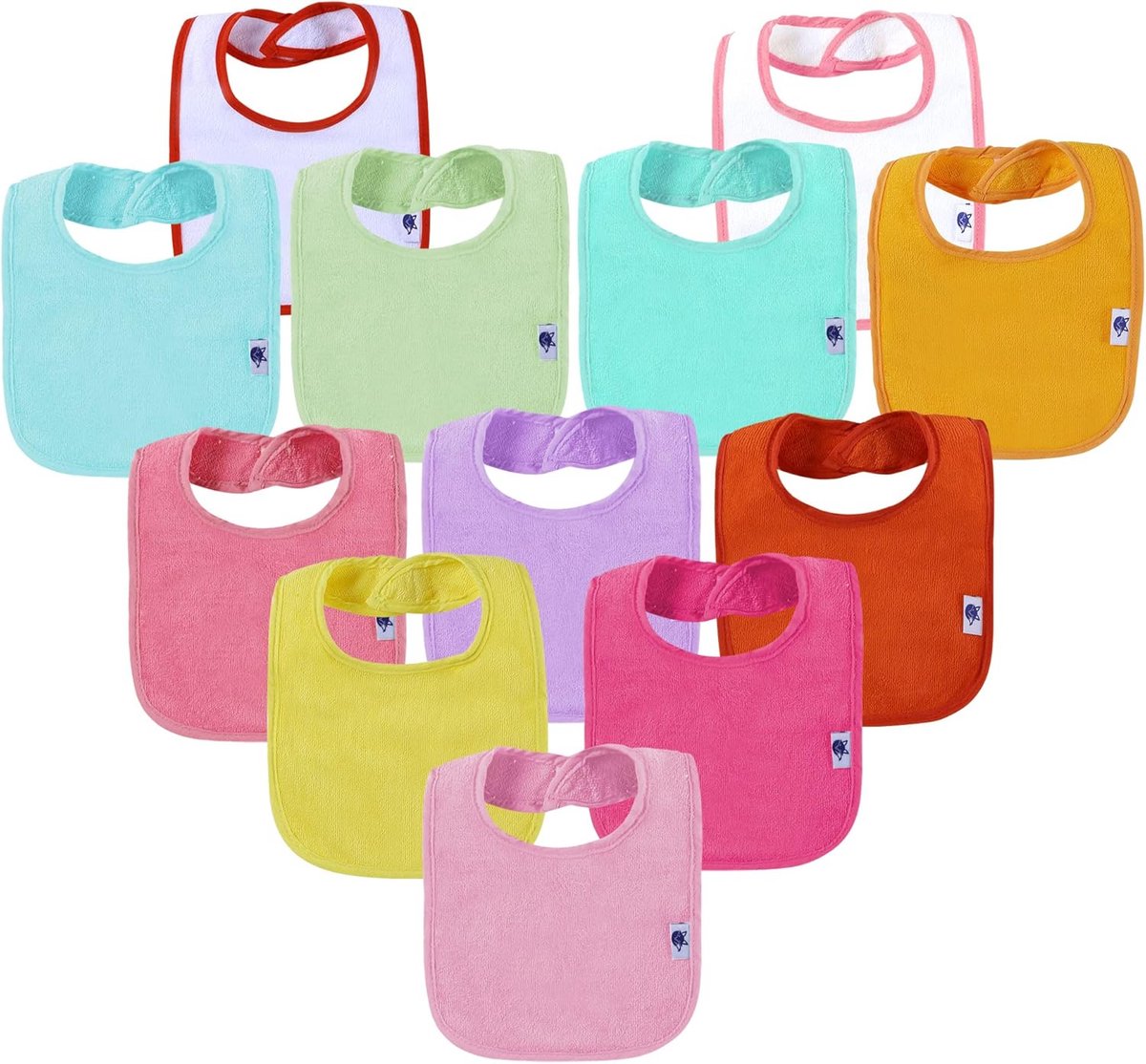 Goedkoopste 12 stuks absorberende slabbetjes voor baby's, babyslabbetjes met waterdichte laag, wasmachinebestendig, leeg babyslabbetje om te beschilderen, spuugdoek voor cadeau, babyshower