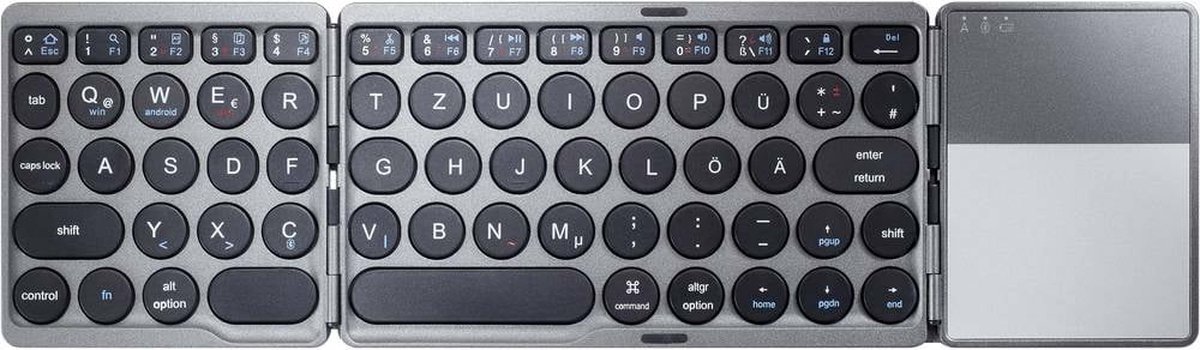 Renkforce RF-FWK-250 toetsenbord Bluetooth QWERTZ Duits Zwart, Grijs