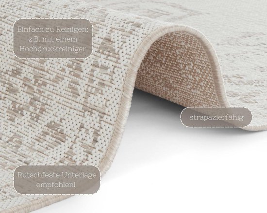 NORTHRUGS Vloerkleed voor binnen en buiten, geruit, 80 x 150 cm