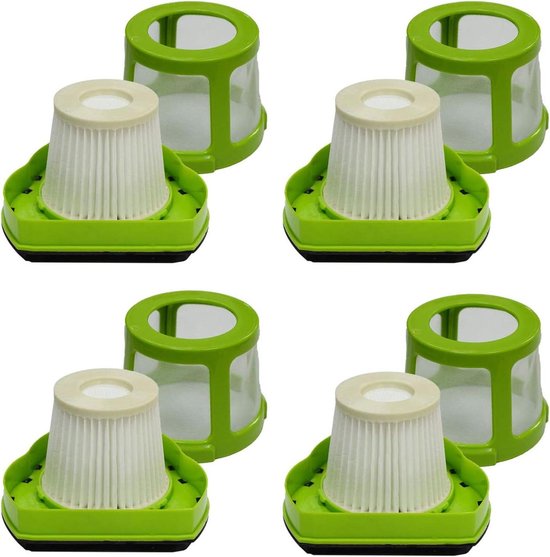 Vervangende stofzuigerfilters Set van 4 voor Bissell 1782 Pet Hair Eraser Draadloze Handstofzuiger - Huisdier Stofzuigers + Mesh Frame Filters - Deel # 1608653 1608654