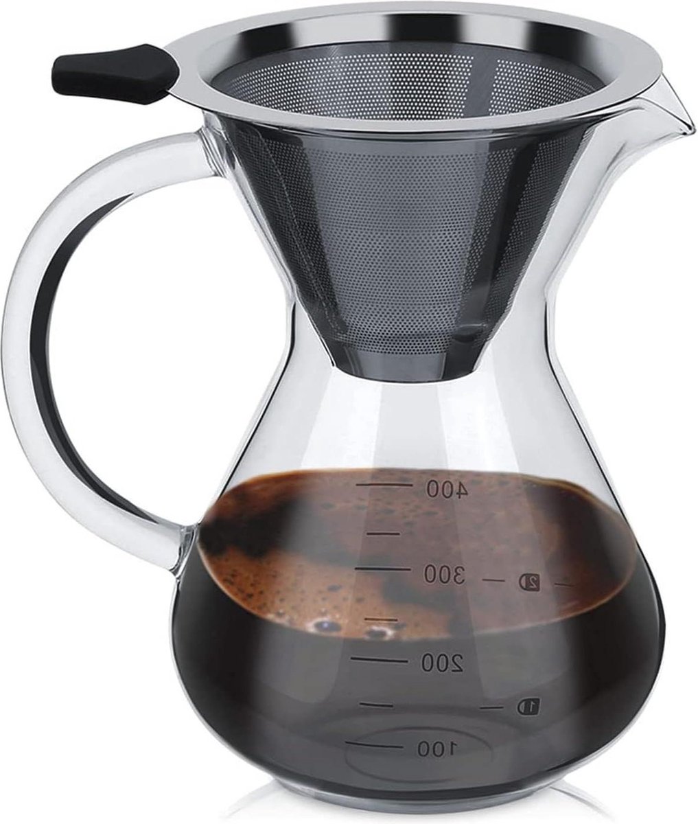 Handmatige Koffiedruppelaar 400ml Glazen Filterpot Schaalverdeling Koffie Druppelaar Pot Glazen Karaf
