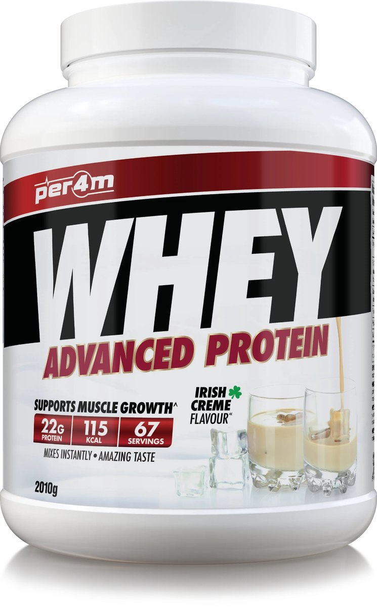 Goedkoopste Per4m - Advanced Whey Protein - Irish Creme - Proteine poeder - Eiwit shake - Eiwitpoeder - 2.01kg - Whey Protein - Eiwitshakes - Whey Proteine - Protein - Proteine - Proteine Shake - Shake - Fitness - Krachttraining - Gym