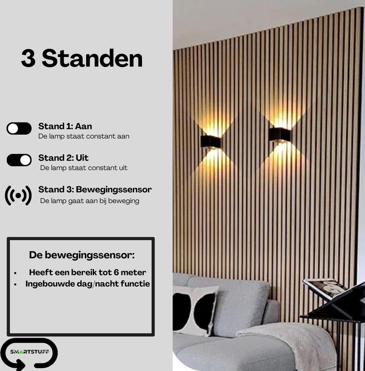 Magnetische Wandlamp Set Kaëru 2 Stuks USB Oplaadbare Wandlamp - Bewegingssensor, IP55, Magnetisch, 4000mAh Batterij Wandlamp Op Batterijen