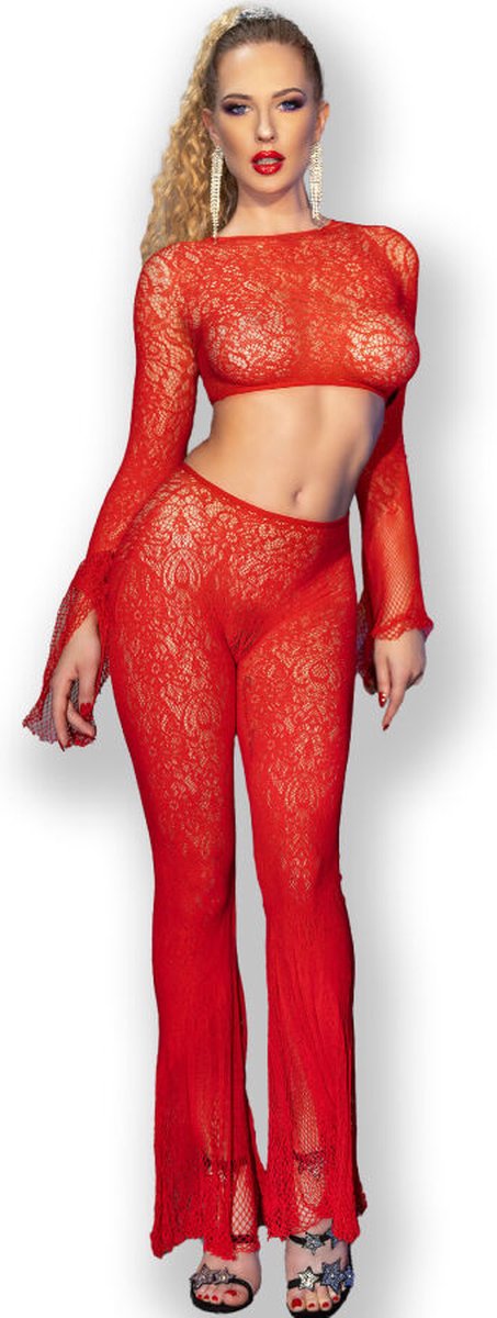 Goedkoopste CHILIROSE - CR 4648 TOP & PANT RED S/L | EROTISCHE ROLLENSPEL KLEDING | LINGERIE | LINGERIE SETJE | SEXY LINGERIE | EROTISCHE LINGERIE