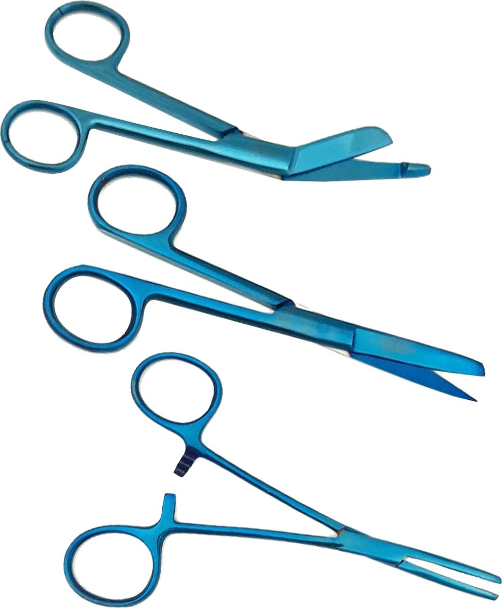 Goedkoopste Verpleegkundige Scharenset - Plasma Blauw | MDR Gecertificeerd - Zorg - Verbandschaar - Kocher - Cadeau - Verpleegster - Accessoires - Nurse Cadeau - Verpleegkundige Schaar - Verpleegkundige Artikelen