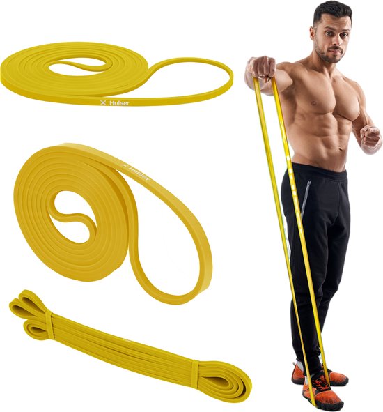 Foto: Hulser resistance band 2 tot 7 kg 104 208 cm weerstandsband voor pull up fitness weerstandband stretch elastiek bands power band weerstandselastiek geel