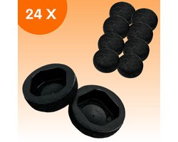 FLOOQ Pro Click-on pads navulset 35mm - Vervangbaar vilt - 24 Stuks - Zwart