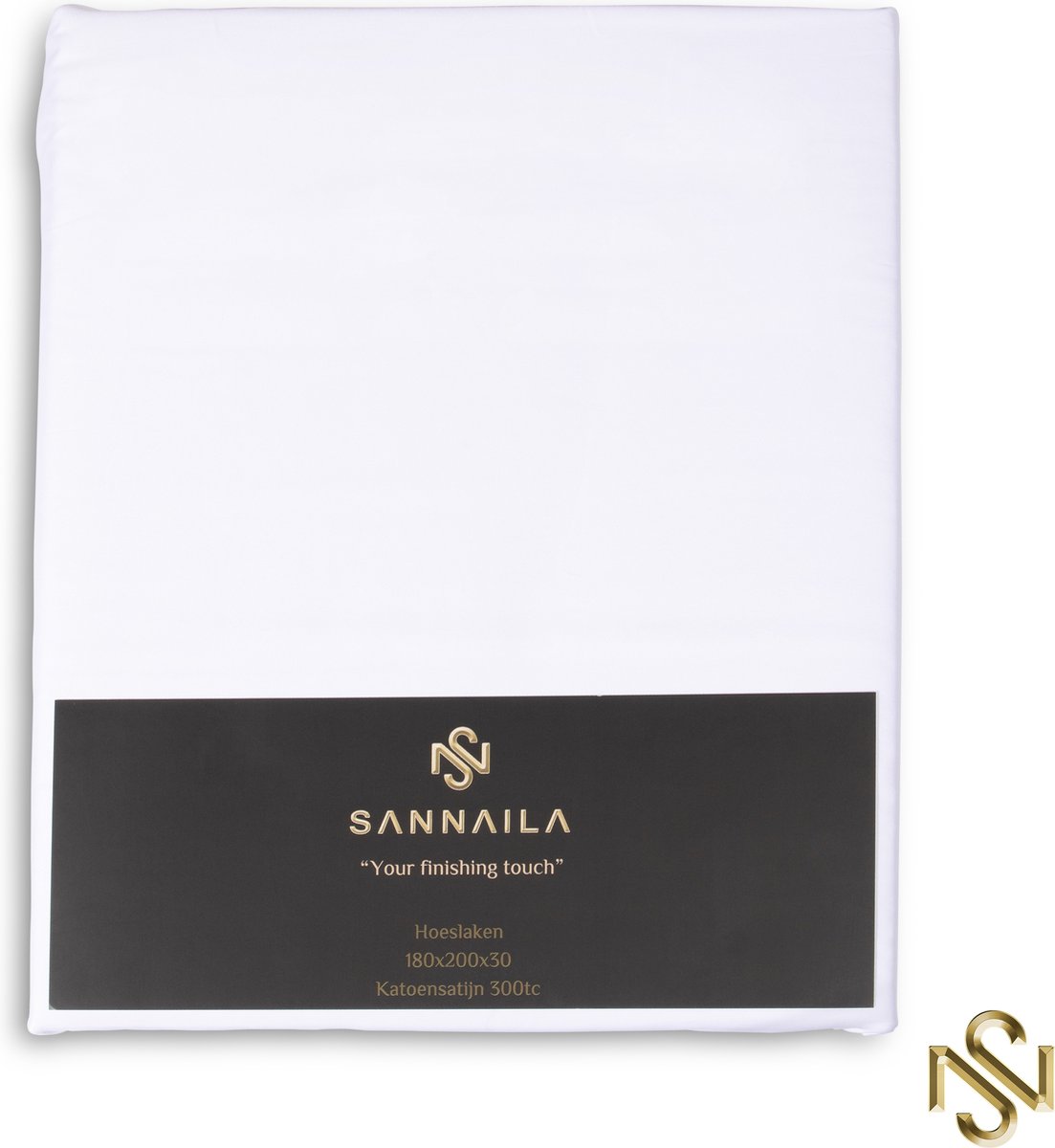 San Naila- Hoeslaken - Katoen Satijn- Wit- 180x200- 300TC