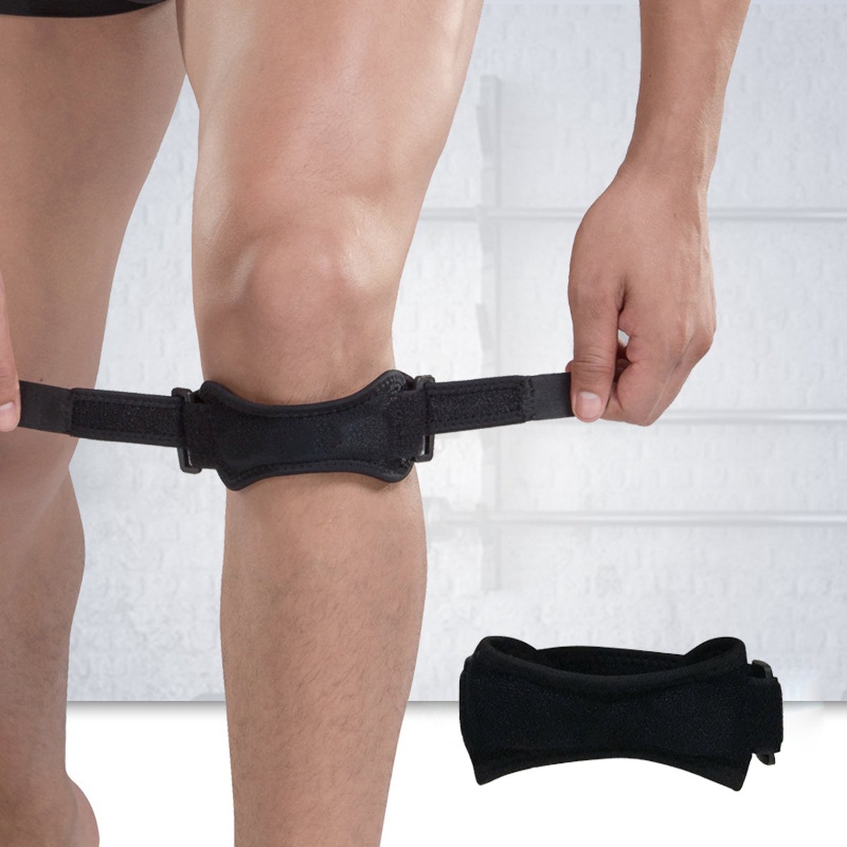 Lavida ® Patellabrace -Kniebrace -Verstelbaar -Sports Bandage -1 Stuks-Ortopedische Knieband - Dames&Heren-Zwart- One Size