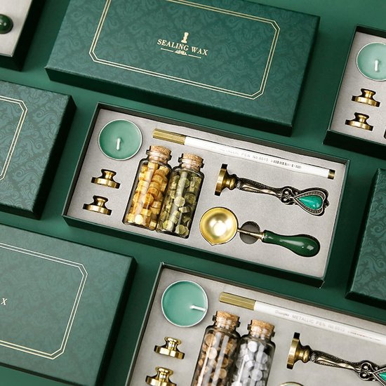 Joyeee Wax zegelset met geschenkdoos, vintage afneembaar, van messing
