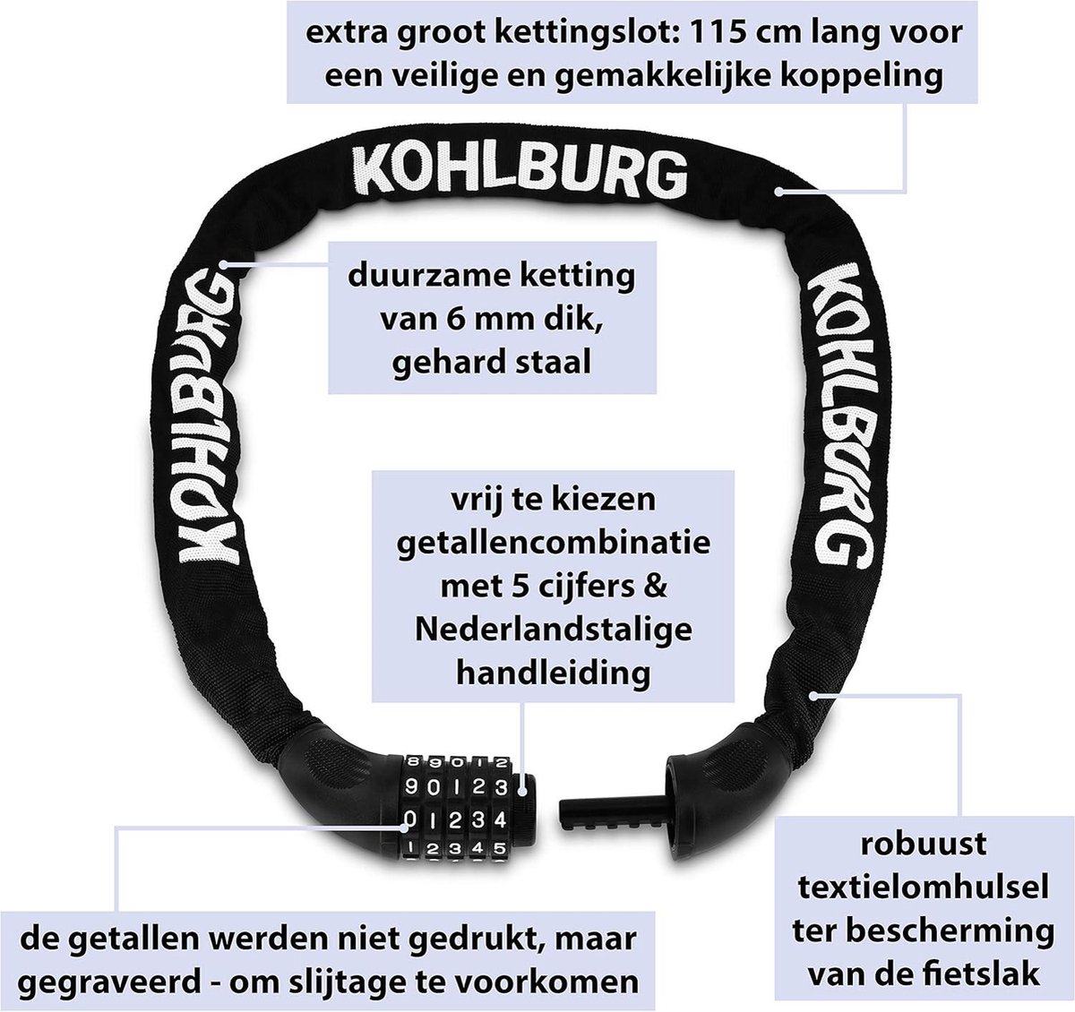 Kettingslot met code Edge Trace Code 90cm - zwart - Holland Fietsonderdelen Kettingslot met code Edge Trace Code 90cm - zwart - Holland Fietsonderdelen