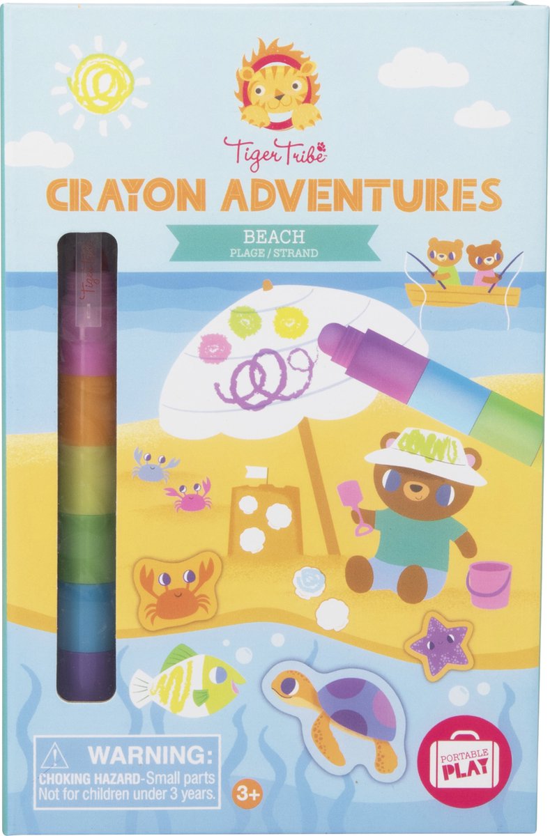 Waskrijt Kleurset Crayon Adventures Beach - Tiger Tribe
