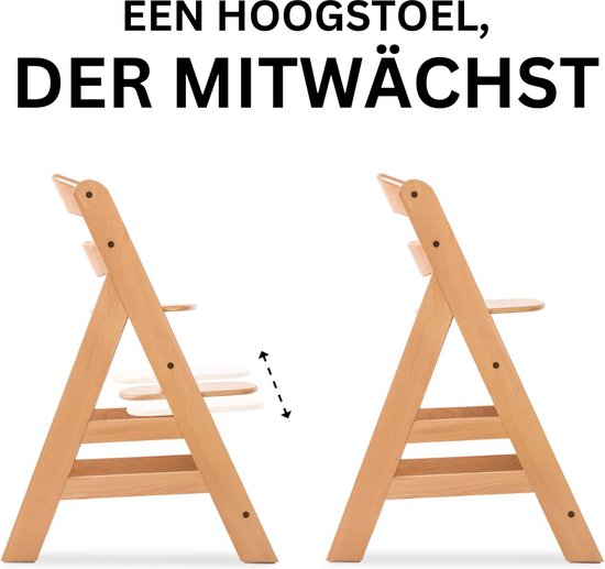 Eetstoel Baby 6 Maanden en Ouder - Babystoel voor aan Tafel - Baby Stoeltje Zitten voor Thuis - Hout van Merkloos — afbeelding 2