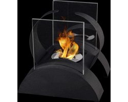 Vierkante Bio-ethanol Haard met Tweezijdig Glas - 19cm Hoge Tafelhaard - Pits Verwarming voor Binnen Buiten - Balkon Woonkamer - HTML Inhoud Nodig - JHY DESIGN Tafelhaard