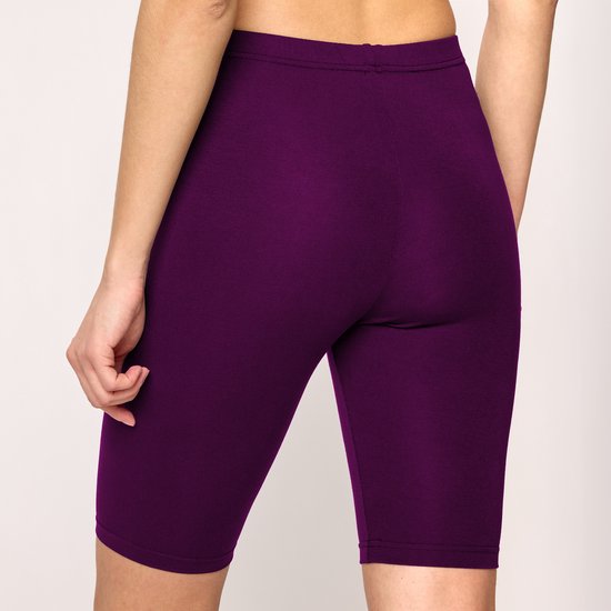 Merry Style MS-MS10-145-LE Dames Leggings - Sport - Vrijetijdsbroek - Kort - Viscose - Sporbroek - Yogabroek - Pruim - XS
