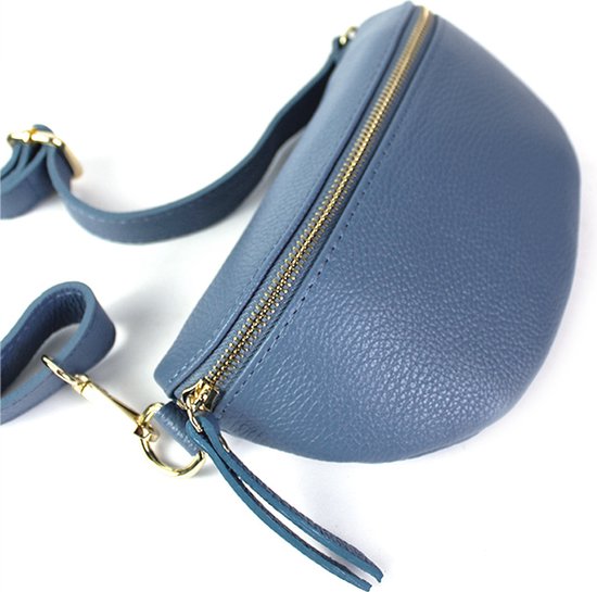 SH Leder Echt lederen dames unisex borstzak voor festival reizen grote heuptas crossbody bag vrouwen lederen tas 49x28cm Daniela G768, Brons metallic, Gross