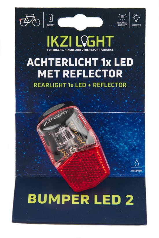 Ikzi Light Achterlicht Led Batterijen Rood/zwart — afbeelding 3
