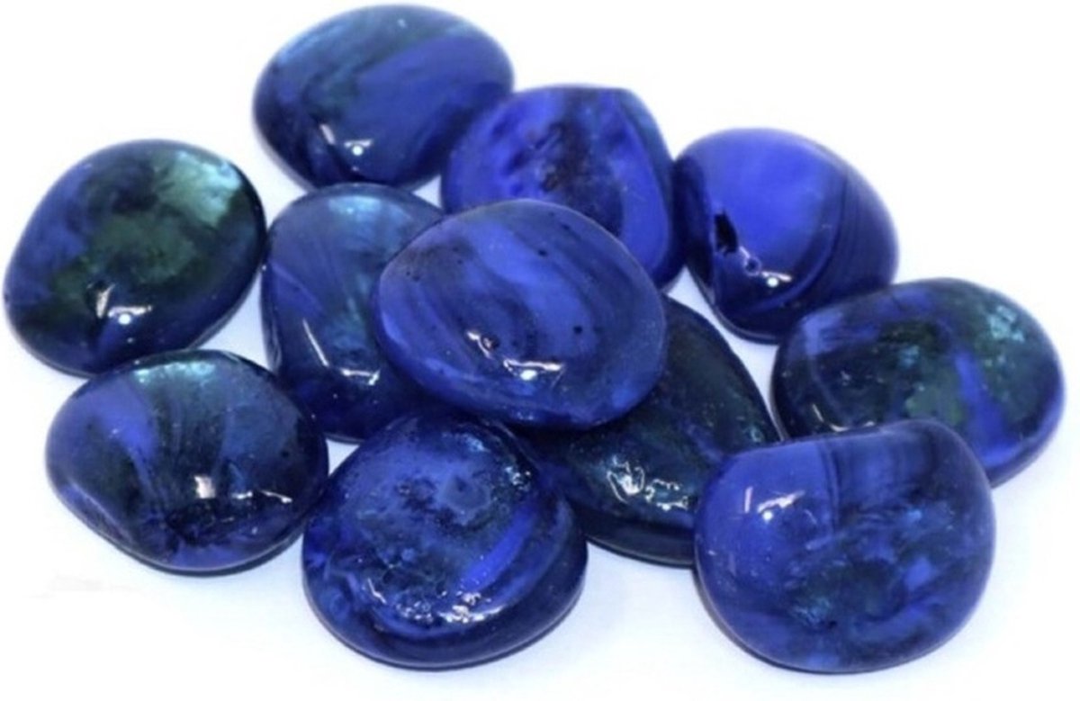 Concorde Decoratie/hobby stenen/kiezelstenen - edelstenen kleuren blauw - 250 gram / 2 a 3 cm - klein formaat