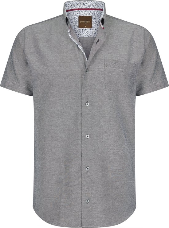 Cappuccino Italia - Chemises homme manches courtes Anthracite - Grijs - Taille XL