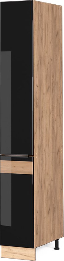 Vicco Glazen keukenkast Krachtige eik goud 80 cm, Fame-Line Vicco Glazen keukenkast Krachtige eik goud 80 cm, Fame-Line